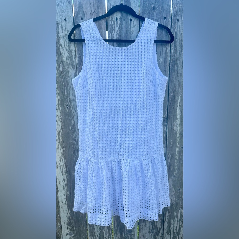 NWT • J.CREW • WHITE EYELET SHIFT DRESS • WEDDING • WHITE • SIZE 10